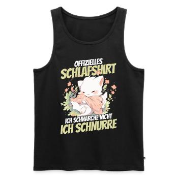 oChemise de nuit officielle - Chat avec des fleurs - Débardeur bio Premium Homme - noir - Devant - Michal (187cm)