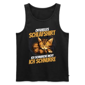 Official Sleep Shirt - Cute Cat in the Nest - Men's Premium Organic Tank Top - black - Front - Michal (187cm)