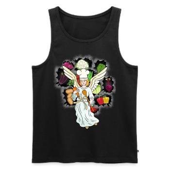 heavenly cooking vegetables angel cook cook - Men's Premium Organic Tank Top - black - Front - AI Model Male 178 light (178cm)