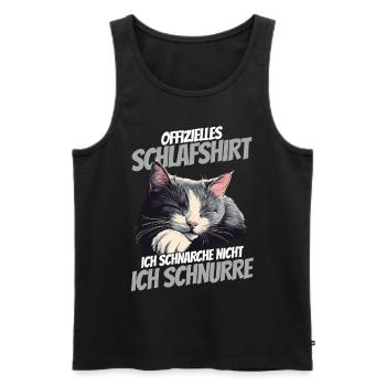 Official Sleep Shirt - Sleeping Kitten - Men's Premium Organic Tank Top - black - Front - AI Model Male 178 light (178cm)