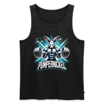 Fitness Fitnesstrainer Bodybuilder Pumpernickel - Männer Premium Bio Tank Top - Schwarz - Vorne - Michal (187cm)