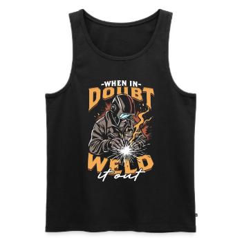 Welder When In Doubt Weld It Out - Men's Premium Organic Tank Top - black - Front - AI Model Male 178 light (178cm)