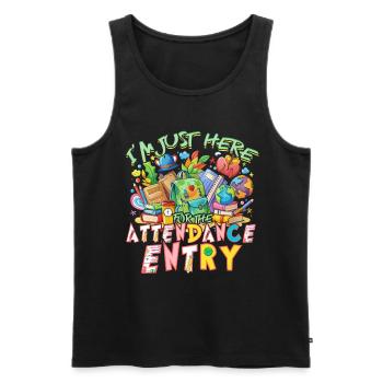 Secretary for Attendance - Men's Premium Organic Tank Top - black - Front - Michal (187cm)