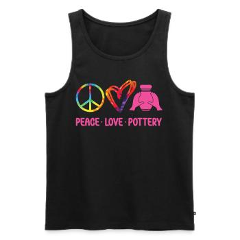 Pottery Ceramics Artist Tie Dye - Men's Premium Organic Tank Top - black - Front - Michal (187cm)