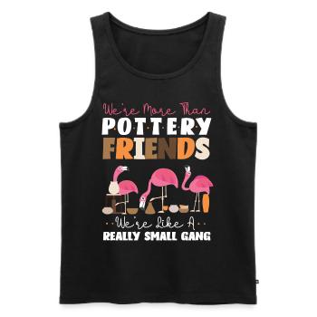 Pottery Ceramics Artist Flamingo - Men's Premium Organic Tank Top - black - Front - Michal (187cm)