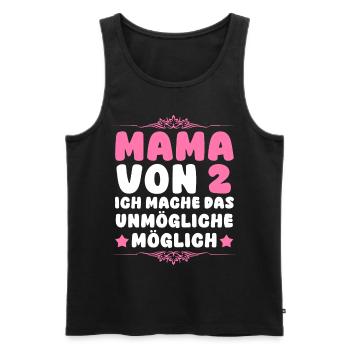 Mama Von 2 Kindern - Männer Premium Bio Tank Top - Schwarz - Vorne - Michal (187cm)