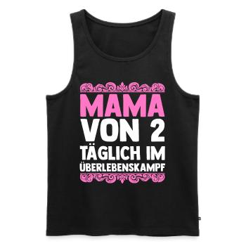 Mama Von 2 Kindern - Männer Premium Bio Tank Top - Schwarz - Vorne - AI Model Male 178 light (178cm)