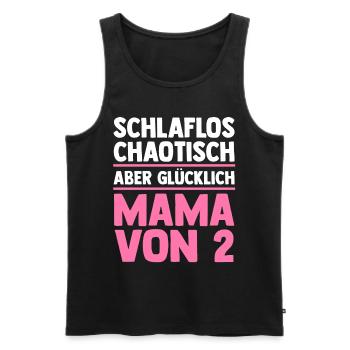 Mom of 2 children - Men's Premium Organic Tank Top - black - Front - Michal (187cm)