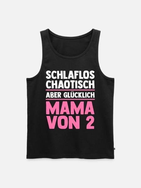 Mama Von 2 Kindern - Männer Premium Bio Tank Top - Schwarz