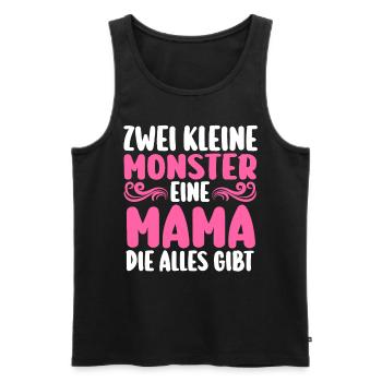 Mama Von 2 Kindern - Männer Premium Bio Tank Top - Schwarz - Vorne - Michal (187cm)