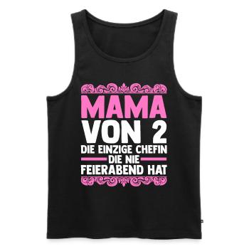 Mama Von 2 Kindern - Männer Premium Bio Tank Top - Schwarz - Vorne - Michal (187cm)