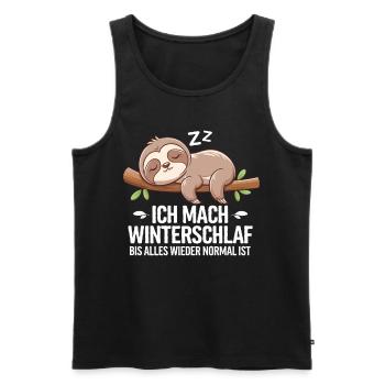 Ich Mach Winterschlaf Bis Alles Wieder Normal Ist - Männer Premium Bio Tank Top - Schwarz - Vorne - Michal (187cm)