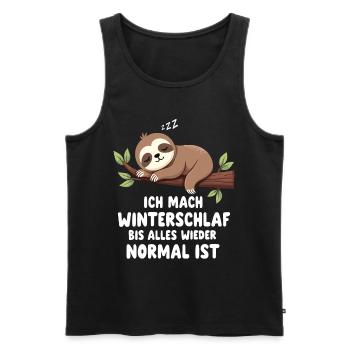 Ich Mach Winterschlaf Bis Alles Wieder Normal Ist - Männer Premium Bio Tank Top - Schwarz - Vorne - Michal (187cm)