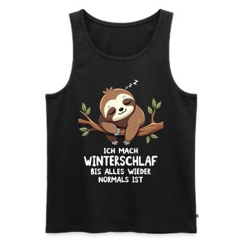 Ich Mach Winterschlaf Bis Alles Wieder Normal Ist - Männer Premium Bio Tank Top - Schwarz - Vorne - Michal (187cm)