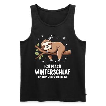 Ich Mach Winterschlaf Bis Alles Wieder Normal Ist - Männer Premium Bio Tank Top - Schwarz - Vorne - Michal (187cm)