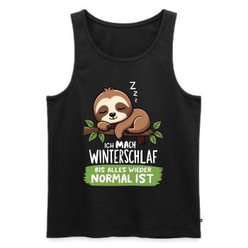 Ich Mach Winterschlaf Bis Alles Wieder Normal Ist - Männer Premium Bio Tank Top - Schwarz - Vorne - Michal (187cm)