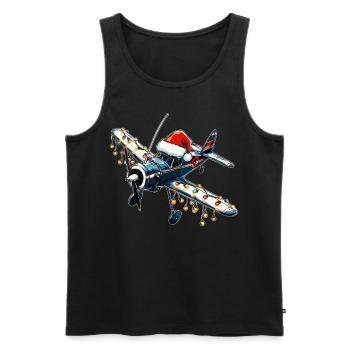 Avion RC modèle avion pilote chapeau de Noël Noël - Débardeur bio Premium Homme - noir - Devant - Michal (187cm)