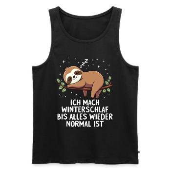 Ich Mach Winterschlaf Bis Alles Wieder Normal Ist - Männer Premium Bio Tank Top - Schwarz - Vorne - Michal (187cm)