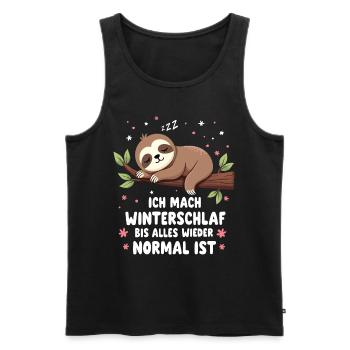 Ich Mach Winterschlaf Bis Alles Wieder Normal Ist - Männer Premium Bio Tank Top - Schwarz - Vorne - Michal (187cm)