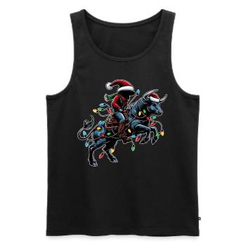 Rodeo Barrel Racer Barrel Racing Weihnachtsmütze - Männer Premium Bio Tank Top - Schwarz - Vorne - AI Model Male 178 light (178cm)