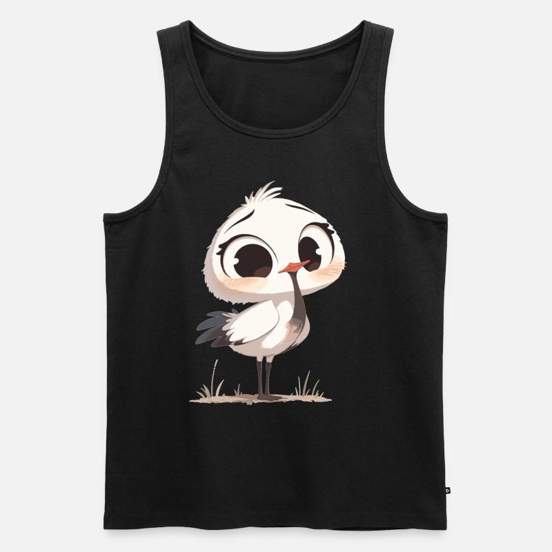 Kraniche Kranich - Männer Premium Bio Tank Top - Schwarz