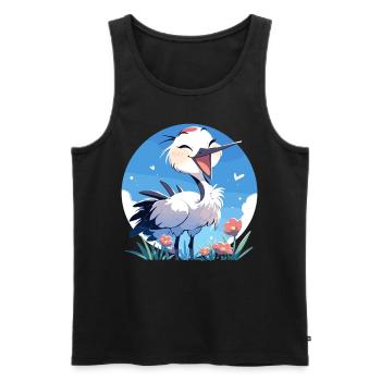 Kraniche Kranich - Männer Premium Bio Tank Top - Schwarz - Vorne - AI Model Male 178 light (178cm)