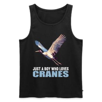 Kraniche Kranich - Männer Premium Bio Tank Top - Schwarz - Vorne - AI Model Male 178 light (178cm)
