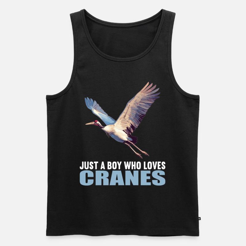 Kraniche Kranich - Männer Premium Bio Tank Top - Schwarz