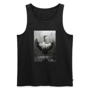 Grues Grues - Débardeur bio Premium Homme - noir - Devant - AI Model Male 178 light (178cm)