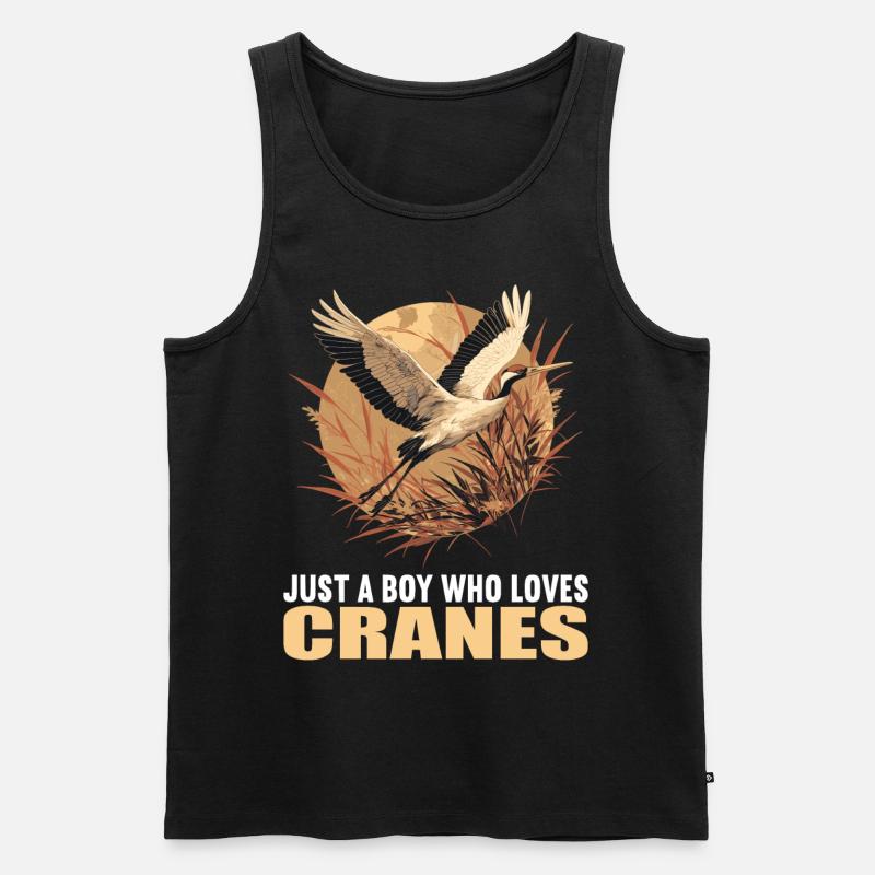 Kraniche Kranich - Männer Premium Bio Tank Top - Schwarz