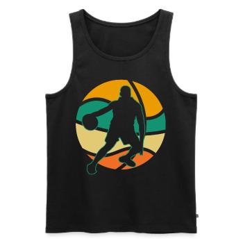 Basketball Basketballer - Männer Premium Bio Tank Top - Schwarz - Vorne - Michal (187cm)