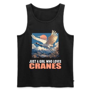 Kraniche Kranich - Männer Premium Bio Tank Top - Schwarz - Vorne - AI Model Male 178 light (178cm)