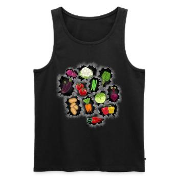 Vitamins, Cuisine, Vegetables, Vegetarian, Chef, Chefs - Men's Premium Organic Tank Top - black - Front - Michal (187cm)