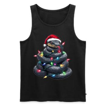 Chapeau de Noël Black Snake Noël - Débardeur bio Premium Homme - noir - Devant - Michal (187cm)