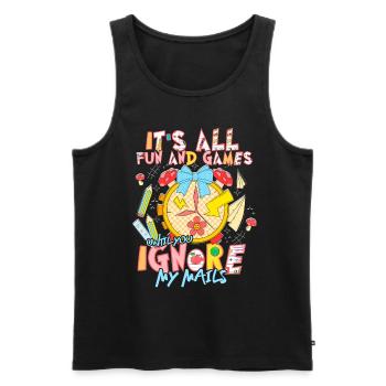 Secretary for Attendance - Men's Premium Organic Tank Top - black - Front - Michal (187cm)