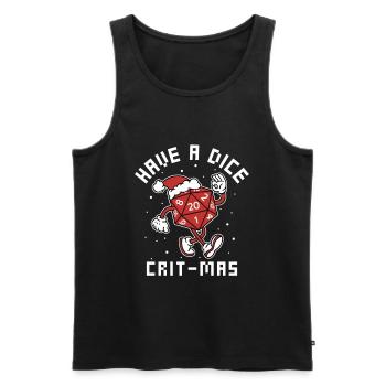 Würfel kritisch - Männer Premium Bio Tank Top - Schwarz - Vorne - AI Model Male 178 light (178cm)