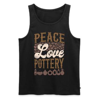 Pottery Ceramics Artist Girl Peace - Men's Premium Organic Tank Top - black - Front - Michal (187cm)