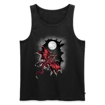 Dragon, Dragon, Créature Mythique, Créature Mythique, Mystique - Débardeur bio Premium Homme - noir - Devant - AI Model Male 178 light (178cm)