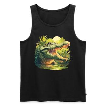 Krokodile Krokodil - Männer Premium Bio Tank Top - Schwarz - Vorne - AI Model Male 178 light (178cm)