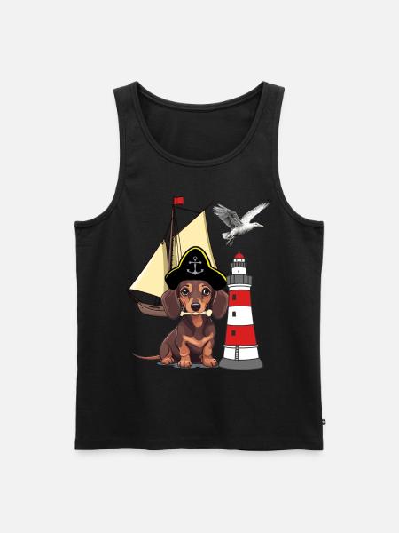Teckel Chien Maritime - Débardeur bio Premium Homme - noir