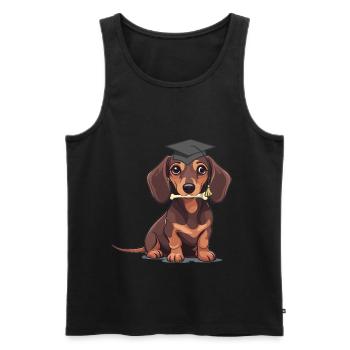 Dachshund Student Dog Study Study Dogs - Men's Premium Organic Tank Top - black - Front - Michal (187cm)