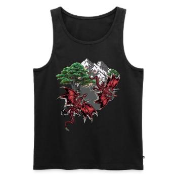 Fantasy Drachen Fabelwesen Drache Märchen Kind - Männer Premium Bio Tank Top - Schwarz - Vorne - AI Model Male 178 light (178cm)