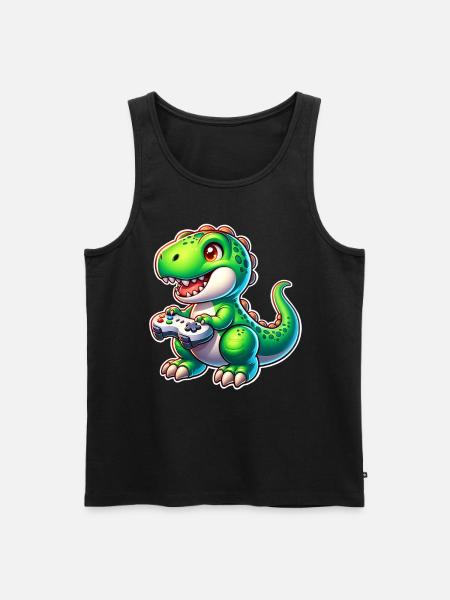 Gaming Dinosaur T Rex - Men's Premium Organic Tank Top - black