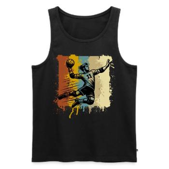 Handball Handballer - Männer Premium Bio Tank Top - Schwarz - Vorne - AI Model Male 178 light (178cm)