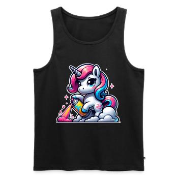 Unicorn Graffiti - Men's Premium Organic Tank Top - black - Front - Michal (187cm)