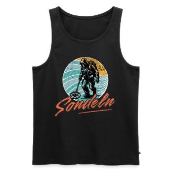 Sondeln Metalldetektor - Männer Premium Bio Tank Top - Schwarz - Vorne - AI Model Male 178 light (178cm)