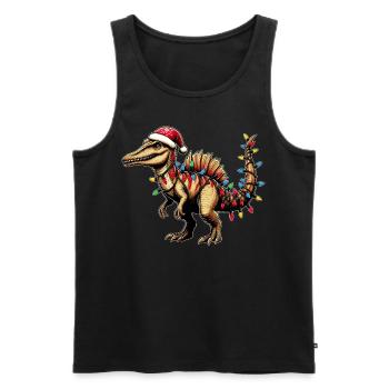 Spinosaurus Dinosaurier Weihnachtsmütze Xmas - Männer Premium Bio Tank Top - Schwarz - Vorne - AI Model Male 178 light (178cm)