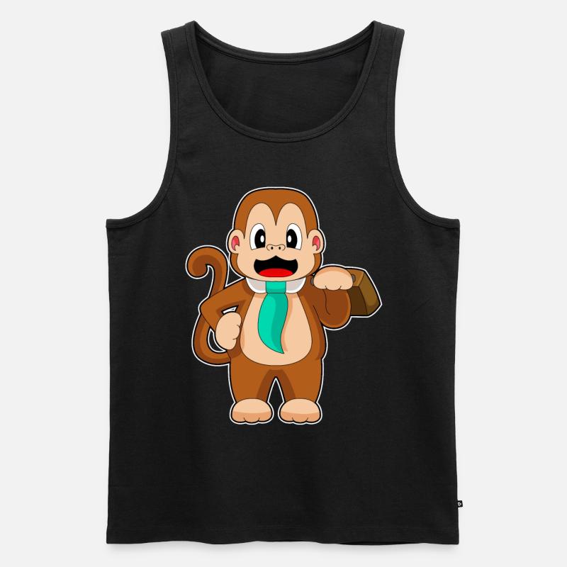 Monkey Entrepreneur Porte-documents - Débardeur bio Premium Homme - noir
