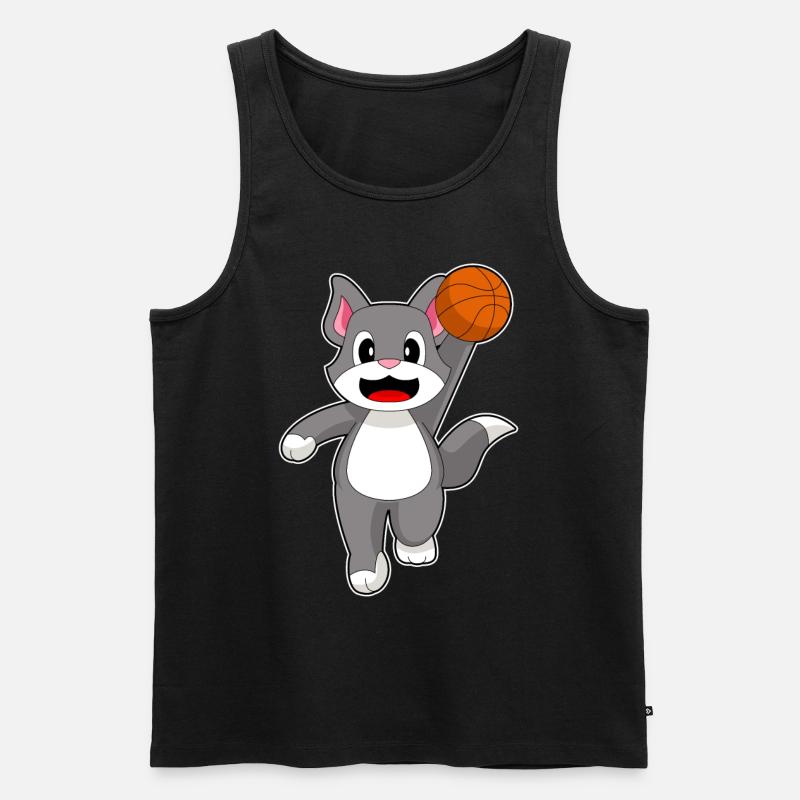 Chat Basketteur Basketteur - Débardeur bio Premium Homme - noir