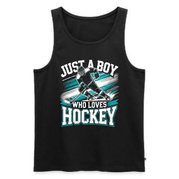 Eishockey, Eishockeyspieler, Junge - Männer Premium Bio Tank Top - Schwarz - Vorne - Michal (187cm)